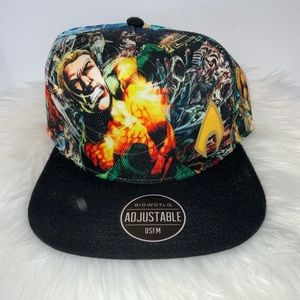 NWT DC COMICS AQUAMAN SUBLIMATED SNAPBACK HAT BIOWORLD